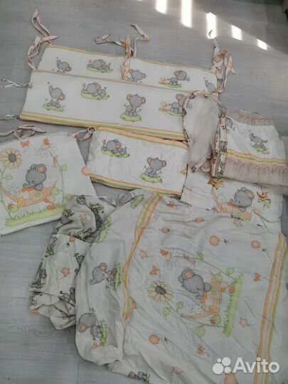 Бортики, балдахин, постельное белье