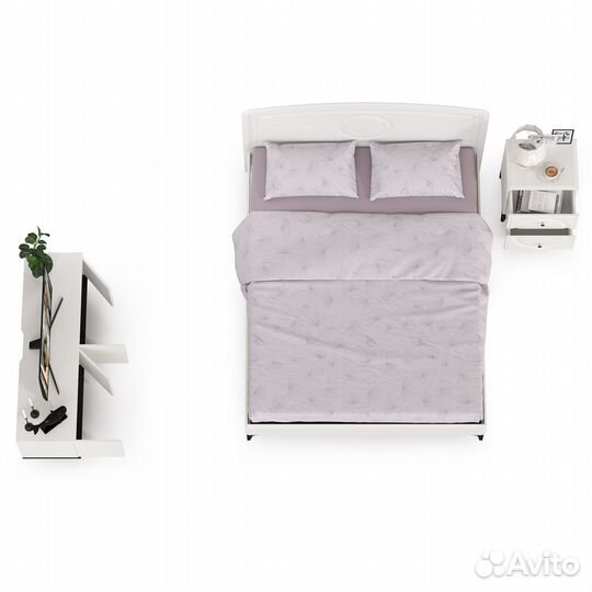 Мебель для спальной комнаты Валенсия № 11, цвет белый шагрень/чёрный