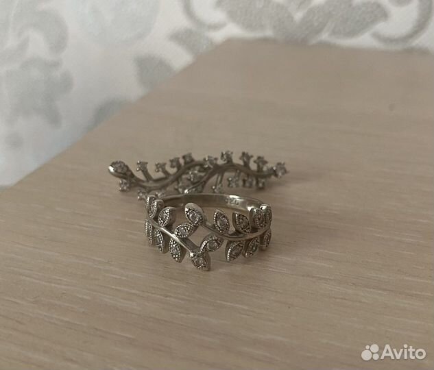 Серьги и кольцо серебро