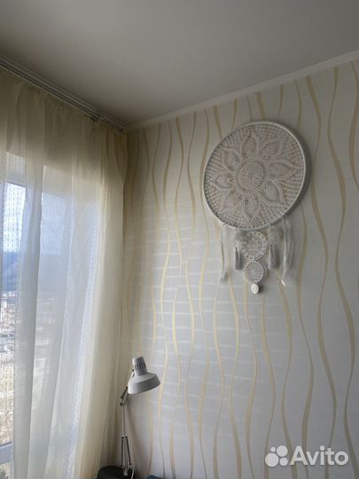 Ловец снов, декор на стену, панно вязаное