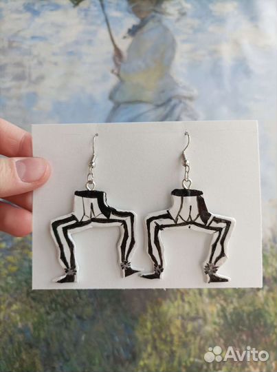 Серьги половинки Гоголя бсд ручной работы