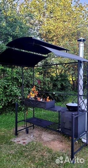 Мангал с печью