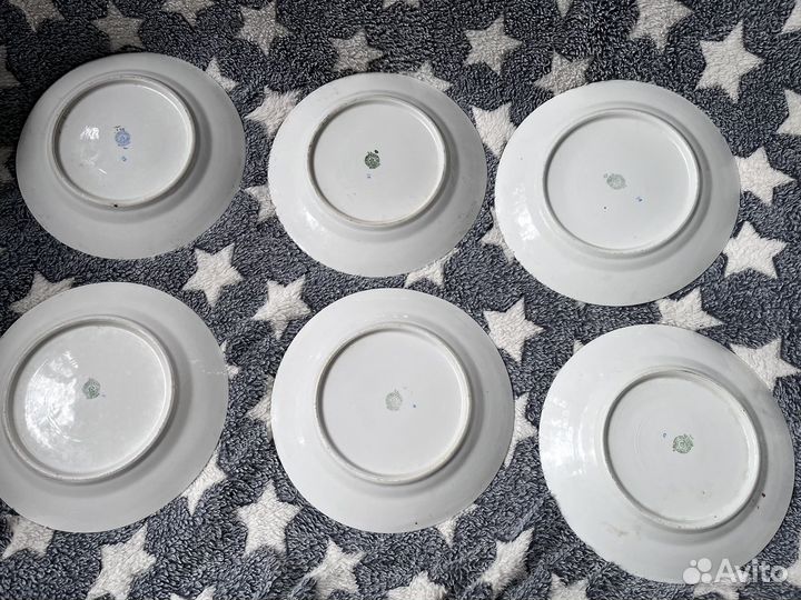 Набор Тарелок Кобольт Вербилки, Дулево СССР