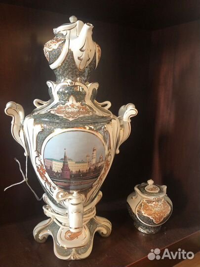 Электрический самовар фарфоровый