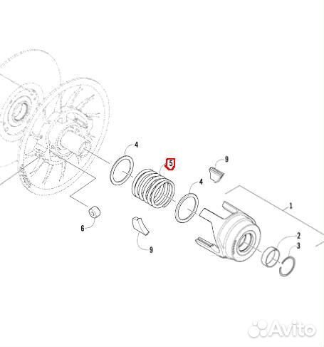 0648-813 Пружина Ведомого Вариатора Для Arctic Cat M800