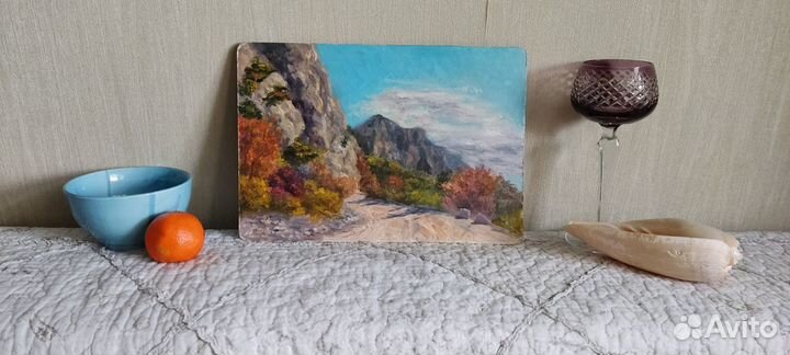 Картина маслом Крымский пейзаж Золотая осень