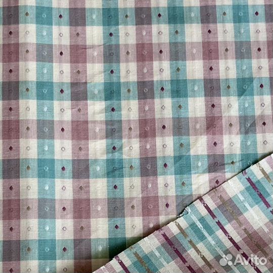 Фактурный хлопок (клетка Виши) Корея