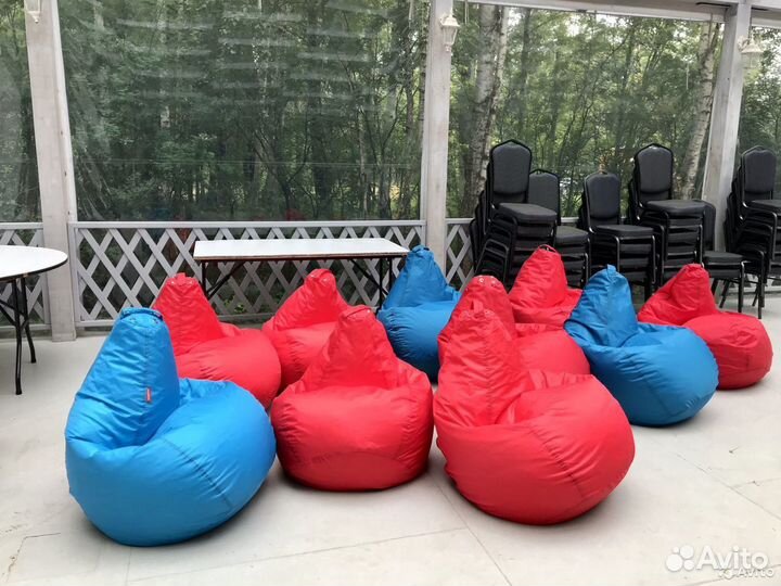 Прокат аренда пуфов кресел мешков