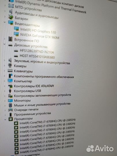 Игровой asus core i7-6700HQ-8 Ядер/nvidiagtx960M