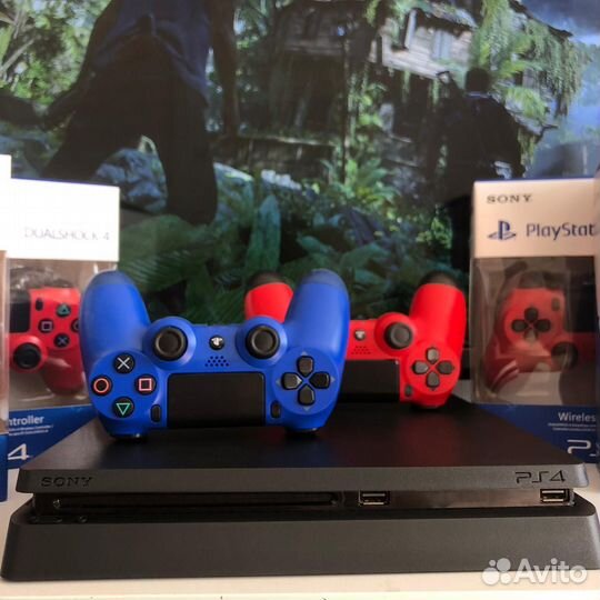 Sony PlayStation 4 Slim+700игр/новый корпус/2джоя