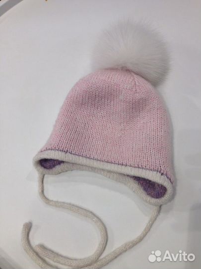 Шапка вязаная детская двойная на заказ