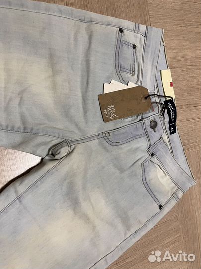 Новые светлые голубые скинни джинсы, 46 размер