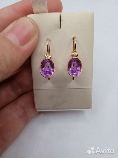 Винтажные золотые серьги 583 проба