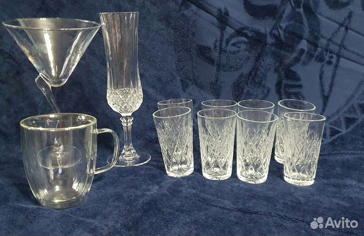 Рюмки, бокал - стекло, хрусталь