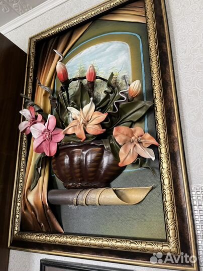 Картина из натуральной кожи