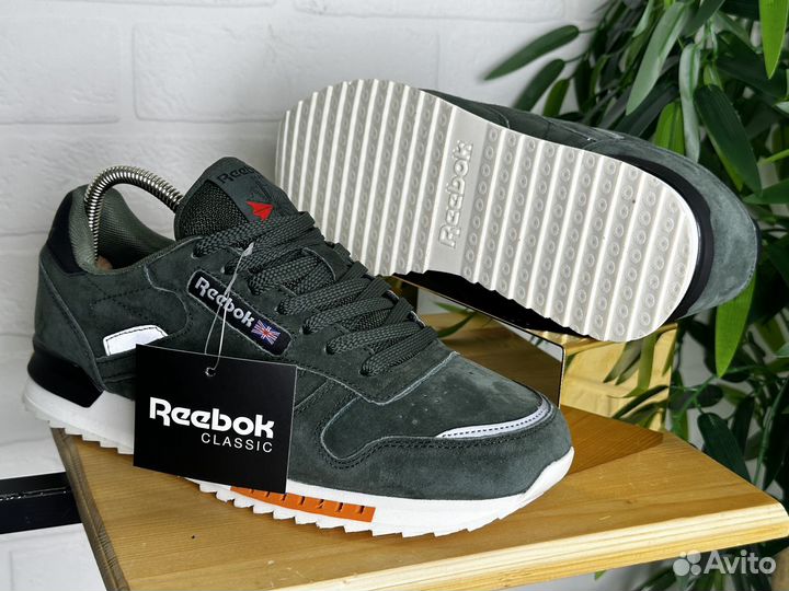 Кроссовки мужские Reebok Classic замша 41-46 зелен