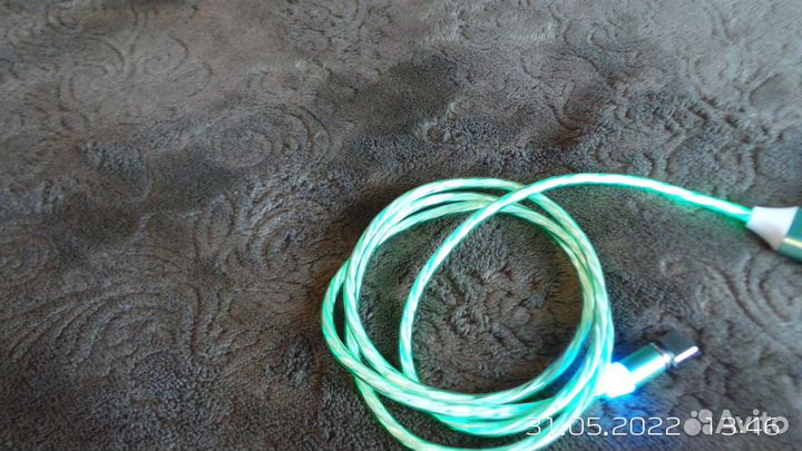 Кабель USB Led магнитный светится TIP-C (тайп-си)