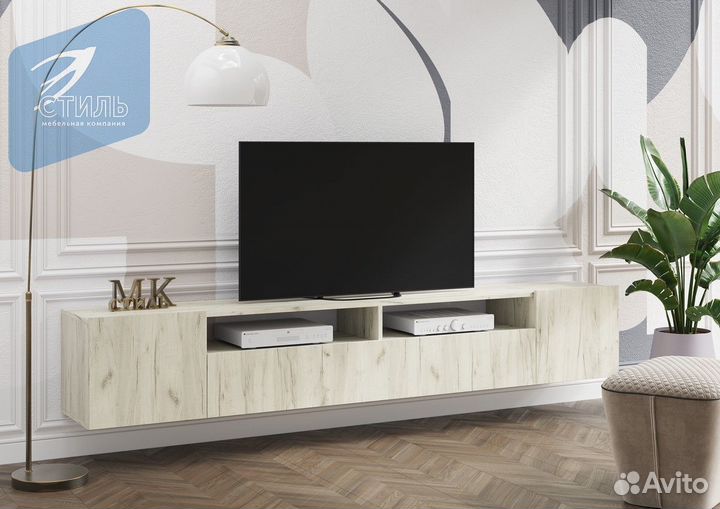 Соло-16 Тумба под тв лдсп Дуб Крафт Белый