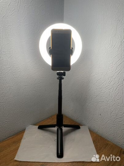 Штатив монопод Q07 с кольцевой LED лампой