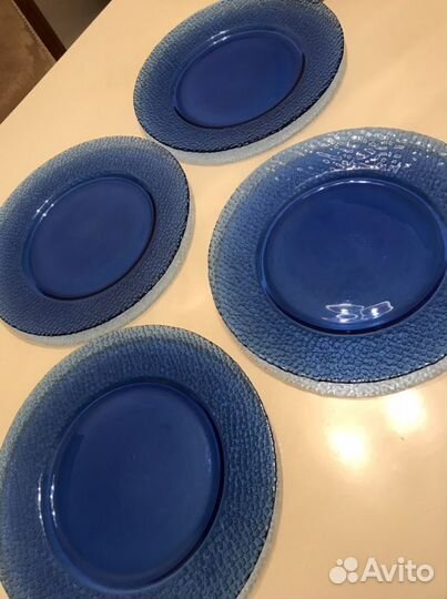 Блюда кобальтовое стекло винтаж 60х г