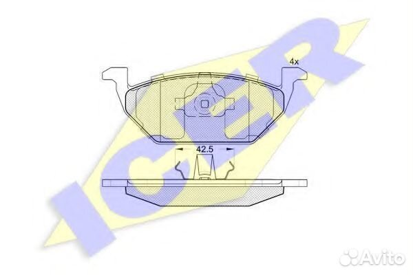 Комплект тормозных колодок 181184 icer