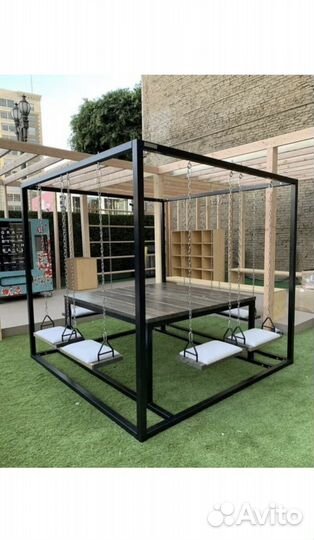 Беседки и садовые качели в стиле лофт