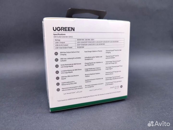 Зарядное Ugreen 30W GaN PD розетка (новое) CD314