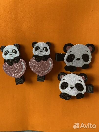 Заколки панда