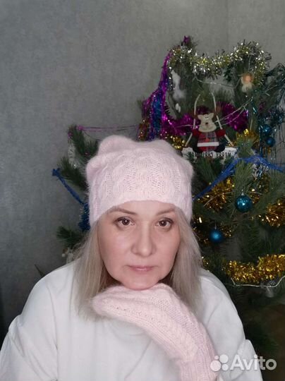 Шапка и варежки из пуха норки