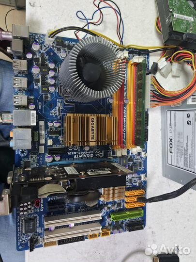 Материнская плата 775+2гб