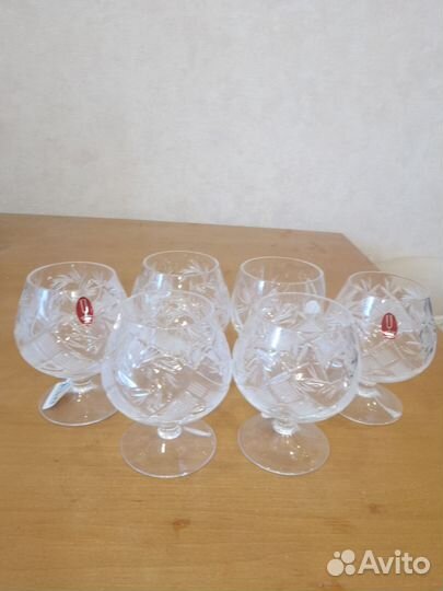 Хрустальные бокалы 150мл Чехия 6шт