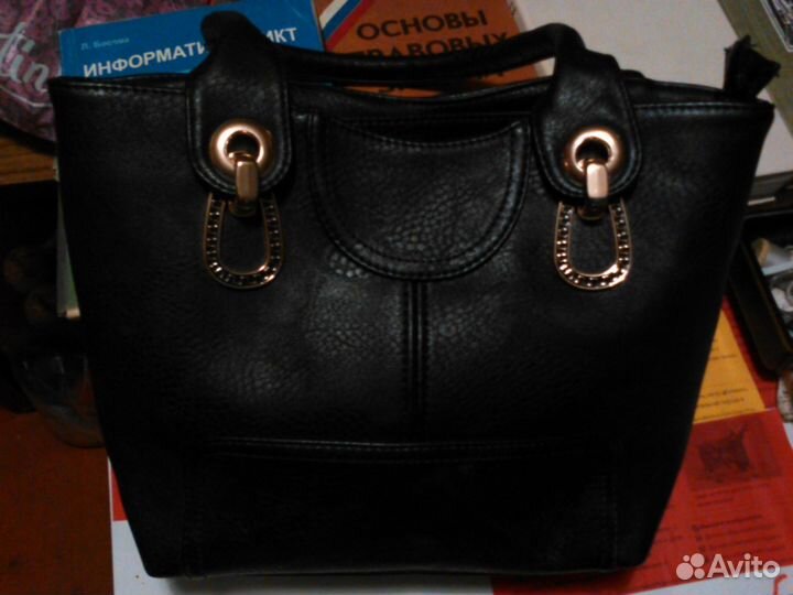 Сумка женская черная кож-зам