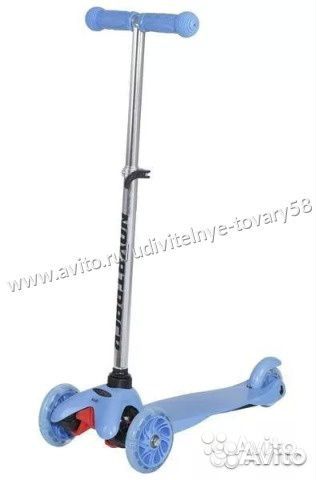 Самокат-кикборд Novatrack Disco-kids, голубой