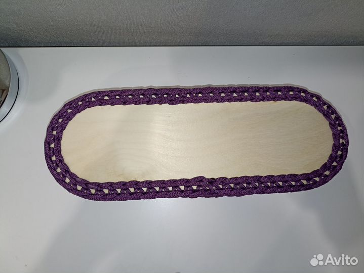 Корзинка вязанная фиолетовая