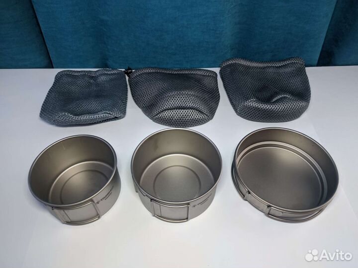 Титановая посуда кружка, котелок, миска, ложка
