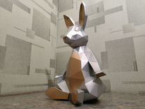 Полигональная фигура "Медитирующий заяц"