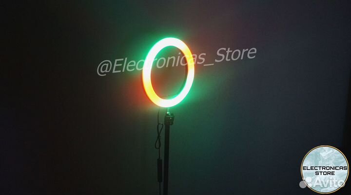 Кольцевая Лампа 26 см со Стойкой Ярко-Дымчатая