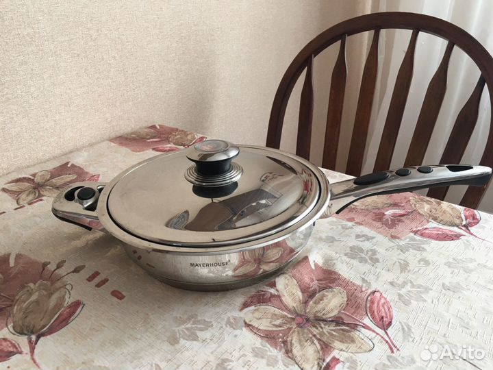 Немецкая сковорода из нерж.стали с термокном