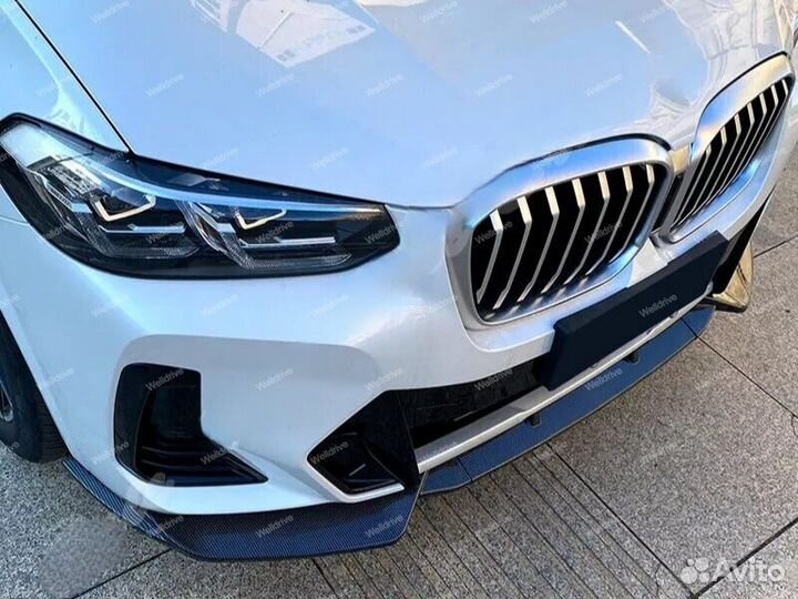 Губа передняя BMW X3 G01 X4 G02 LCI (с 2 зубьями)