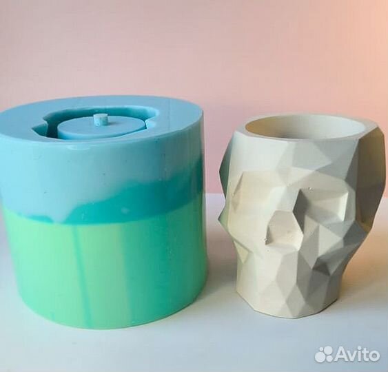 Силиконовая форма молд Череп гипс бетон