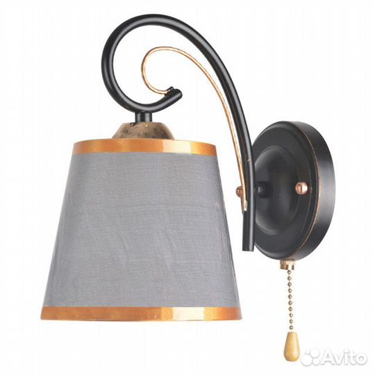 Бра hiper Nataly 1х60Вт E27 чёрный золотой