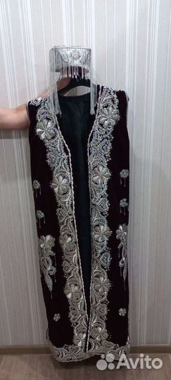 Восточный женский халат, тюбетейка. Ручная работа