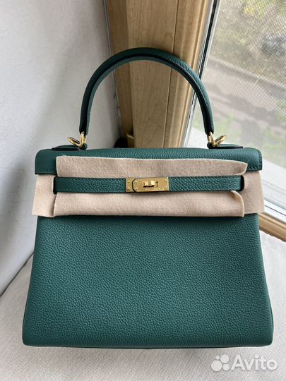 Сумка Hermes kelly 25 togo green