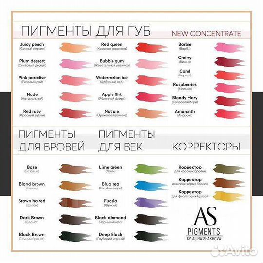 Пигменты для татуажа AS Pigments (А. Шаховой)