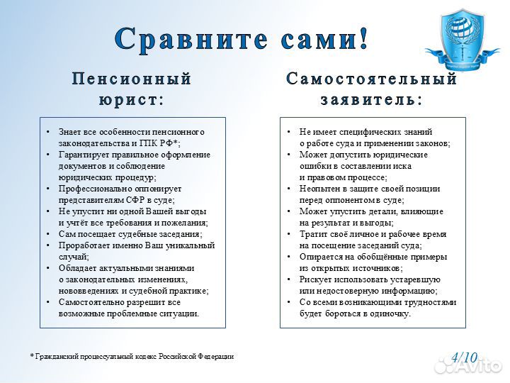 Пенсионный юрист / споры с сфр