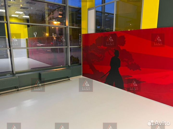 Борцовский ковер 6х6 одноцветный люверсы