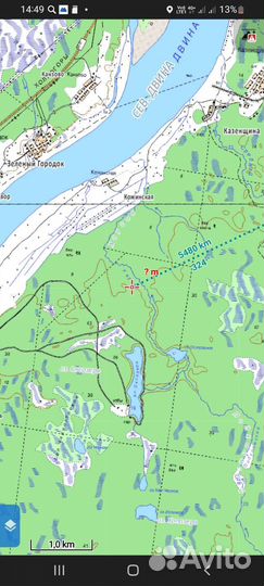 Топографическая карта Архангельской обл.,в телефон