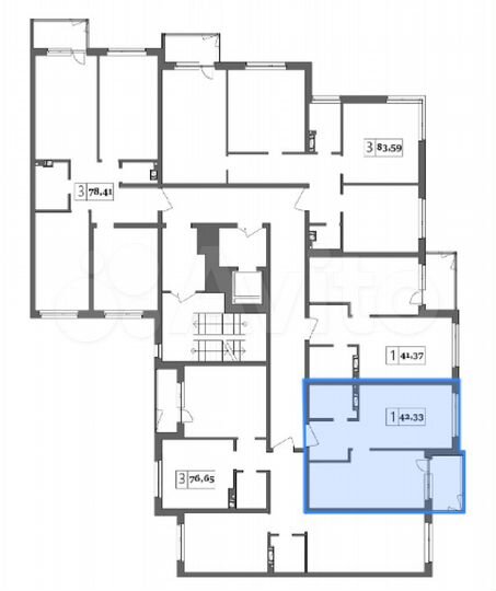 1-к. квартира, 41 м², 2/4 эт.