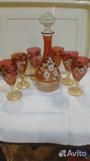 Графин с фужерами.Богемия