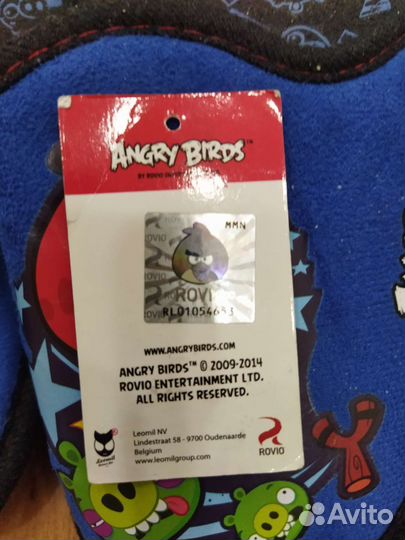 Тапочки домашние детские angry birds размер 33